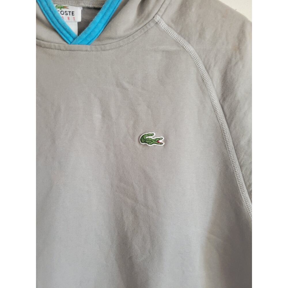Lacoste Fleece hoodie Short Sleeve pullover Men's Sz 5 (L) Gray - Picture 2 of 11